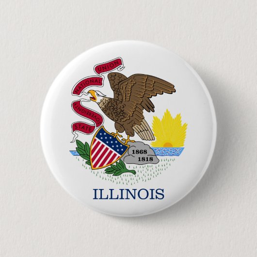 Illinois-Flagge Button (Vorderseite)