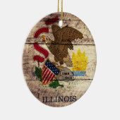 Illinois-Flagge für altes Holz; Keramikornament (Rechts)