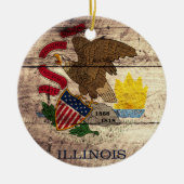 Illinois-Flagge für altes Holz; Keramikornament (Vorne)