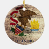 Illinois-Flagge für altes Holz; Keramikornament (Hinten)