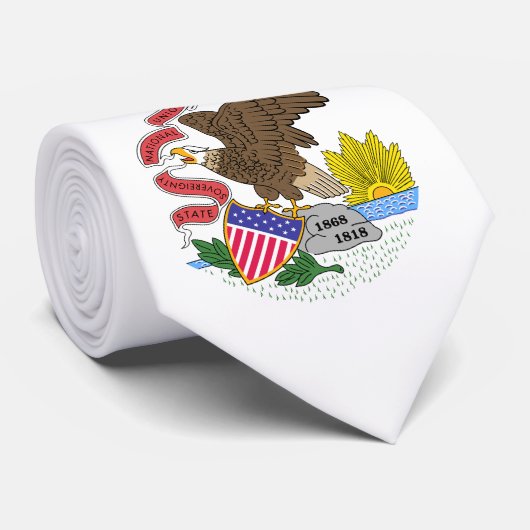 Illinois-Flagge Krawatte (Gerollt)
