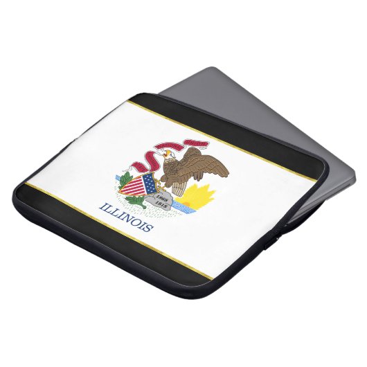 Illinois-Flagge Laptopschutzhülle (Vorne Oben)
