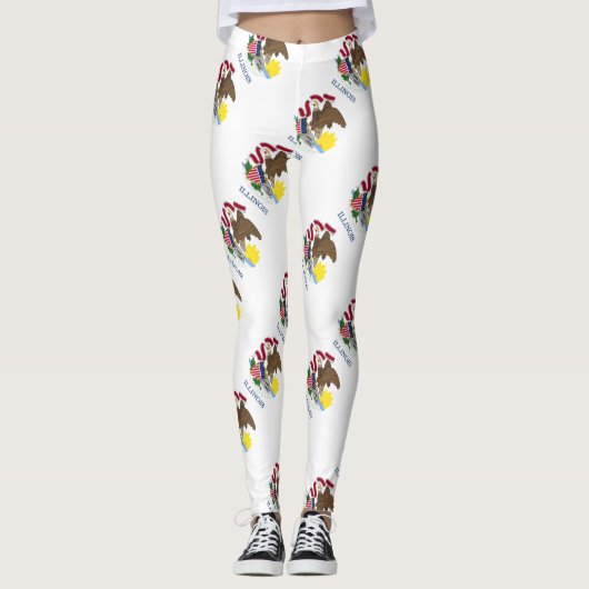 Illinois-Flagge Leggings (Vorderseite)
