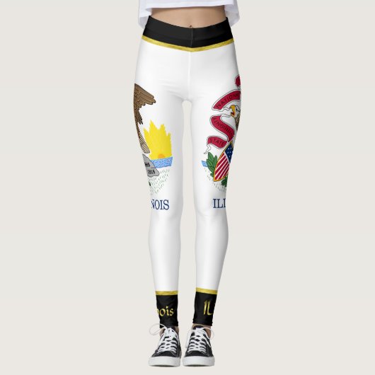 Illinois-Flagge Leggings (Vorderseite)