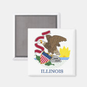 Illinois-Flagge Magnet (Vorderseite/Rückseite)