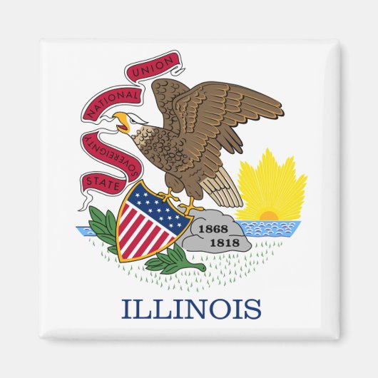 Illinois-Flagge Magnet (Vorne)