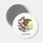 Illinois-Flagge Magnet (Vorderseite/Rückseite)