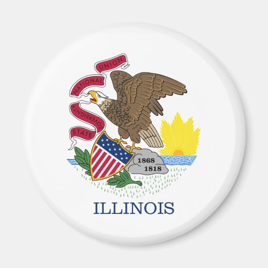 Illinois-Flagge Magnet (Vorne)