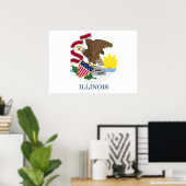 Illinois-Flagge Poster (Heimbüro)
