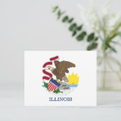 Illinois-Flagge Postkarte (Stehend Vorderseite)