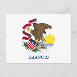 Illinois-Flagge Postkarte