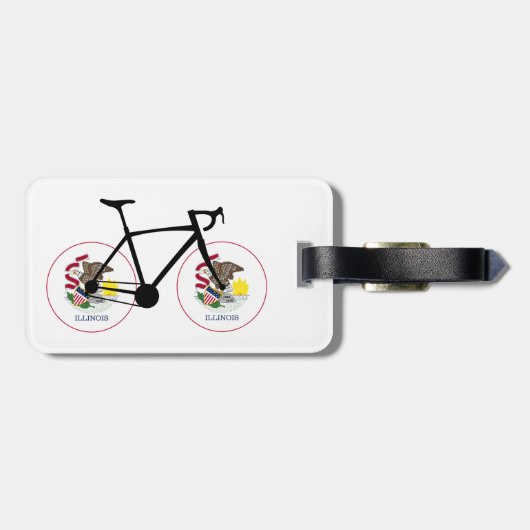 Illinois-Flagge Radfahren Gepäckanhänger (Rückseite horizontal)
