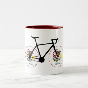 Illinois-Flagge Radfahren Zweifarbige Tasse