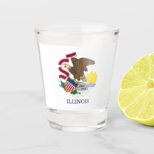 Illinois-Flagge Schnapsglas (Vorderseite)