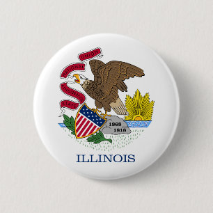 Illinois-Flaggen-Knopf Button