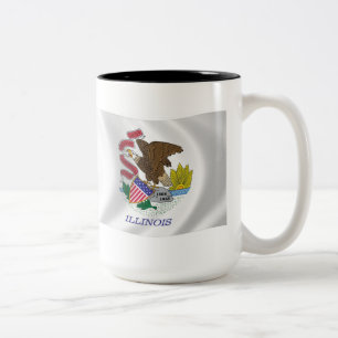 Illinois-Flaggen-Tasse Zweifarbige Tasse