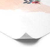 Illinois Floral Watercolor Staat Poster (Ecke)