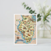 Illinois Funny Vintage Karte (Stehend Vorderseite)