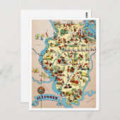 Illinois Funny Vintage Karte (Vorne/Hinten)