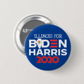 Illinois für Biden Harris 2020 Button (Vorne & Hinten)