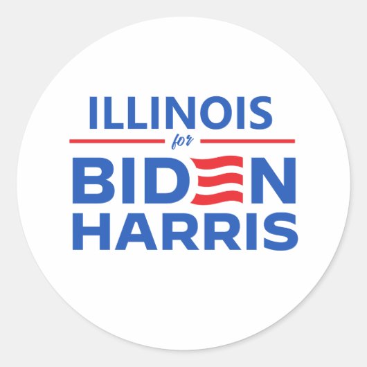Illinois für Biden Harris Runder Aufkleber (Vorderseite)