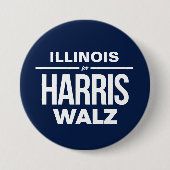 Illinois für Harris Walz Button (Vorderseite)