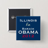 ILLINOIS für Kampagnen-Knopf OBAMA 2012 Button (Vorne & Hinten)