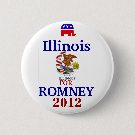 Illinois für Romney 2012 Button (Vorderseite)