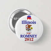 Illinois für Romney 2012 Button (Vorne & Hinten)