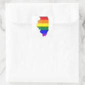 Illinois Gay Pride Flag Quadratischer Aufkleber (Tasche)