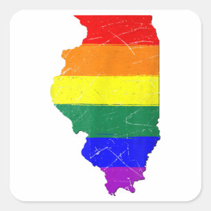 Illinois Gay Pride Flag Quadratischer Aufkleber