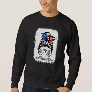 Illinois gebleicht Messy Bun Mother Day Sweatshirt