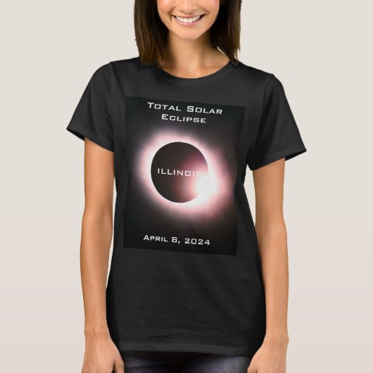 ILLINOIS Gesamte Sonnenfinsternis 8. April 2024 T-Shirt (Vorderseite)