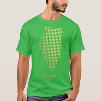 Illinois Gold gepunktete Karte T-Shirt