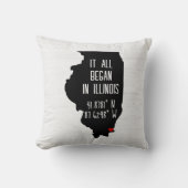 Illinois GPS Koordinaten mit Herz Kissen (Vorderseite)
