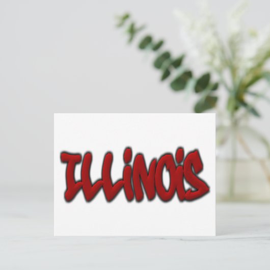 Illinois Graffiti Postkarte (Stehend Vorderseite)