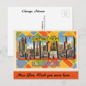 Illinois, Grüße aus Chicago Postkarte (Vorne/Hinten)