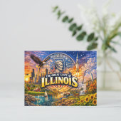 Illinois Grußkarte Postkarte (Stehend Vorderseite)