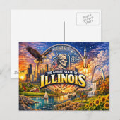 Illinois Grußkarte Postkarte (Vorne/Hinten)