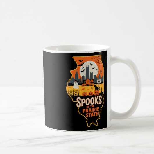 Illinois Halloween Shirt Spooky Pride Prairie Stat Kaffeetasse (Rechts)