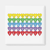 Illinois Herz Liebe Staat Stolz Magnet (Vorne)
