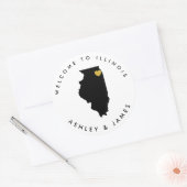 Illinois Hochzeitsticker für Leckerei Box Bag Runder Aufkleber (Umschlag)