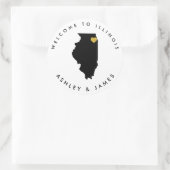 Illinois Hochzeitsticker für Leckerei Box Bag Runder Aufkleber (Tasche)