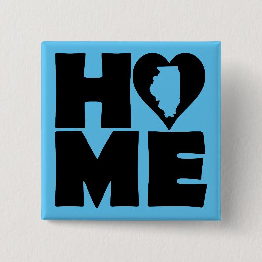 Illinois Home Heart State Button Abzeichen Pin (Vorderseite)