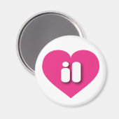 Illinois hot pink heart - I Liebe il Magnet (Vorderseite/Rückseite)