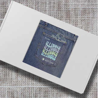 Illinois Hund in Jean Pocket Classic Square Sticke Quadratischer Aufkleber