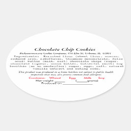 ILLINOIS Hütte Recht Etikett Bäckerei, Kakaobombe Ovaler Aufkleber