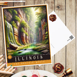 Illinois Hyperrealistische Postkarte des Bundess