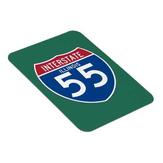Illinois IL I-55 Interstate Highway Shield - Magnet (Rechte Seite)
