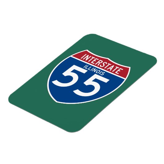 Illinois IL I-55 Interstate Highway Shield - Magnet (Linke Seite)